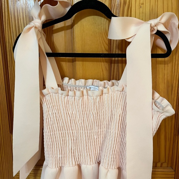 ASOS DESIGN shirred bunny tie prom midi dress - Picture 8 of 12